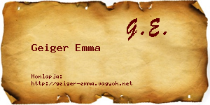 Geiger Emma névjegykártya